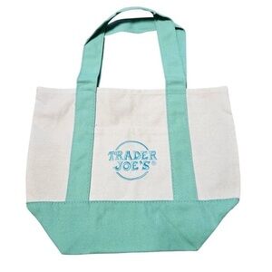 Trader Joe's Teal and Cream Tote Bag. Last one💚